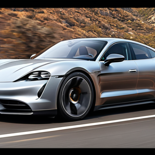Porsche Taycan**

Sleek, futuristic Porsche Taycan, sporty design, electric car, smooth lines, impressive acceleration.

**