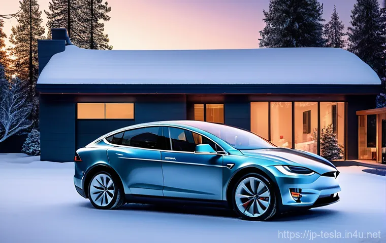 테슬라 전기차의 겨울철 배터리 관리 - **Prompt:** A cinematic, eye-level shot of a sleek Tesla Model 3 (or Model Y) parked on a snow-cover... 테슬라 전기차의 겨울철 배터리 관리 - **Prompt:** A cinematic, eye-level shot of a sleek Tesla Model 3 (or Model Y) parked on a snow-cover...